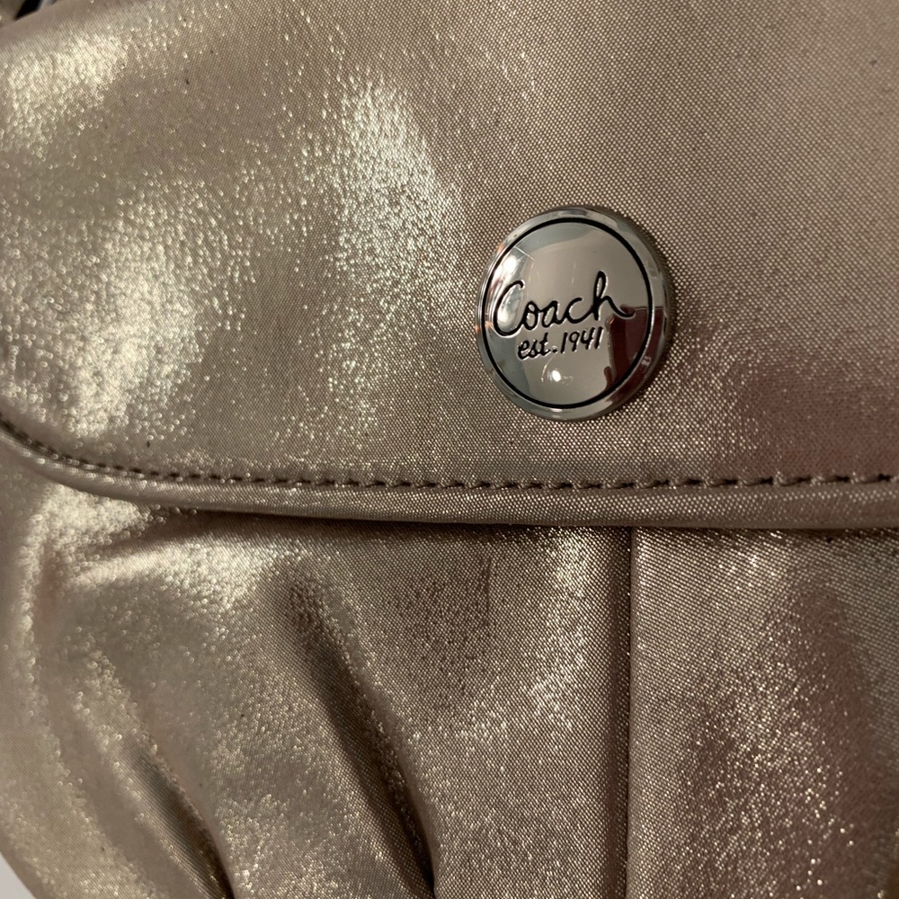 Coach Metallic Gold Leather wristlet, EUC. - Picture 2 of 11